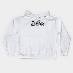 VT600C Shadow VLX Motorcycle Sketch Art Kids Hoodie